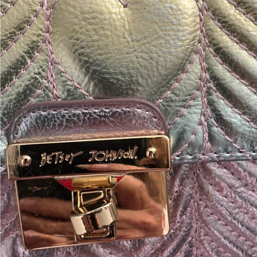 Betsey Johnson Iridescent Quilted Crossbody Bag or tote - Picture 6 of 6